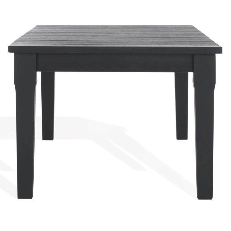 Black Solid Wood Rectangular Patio Coffee Table