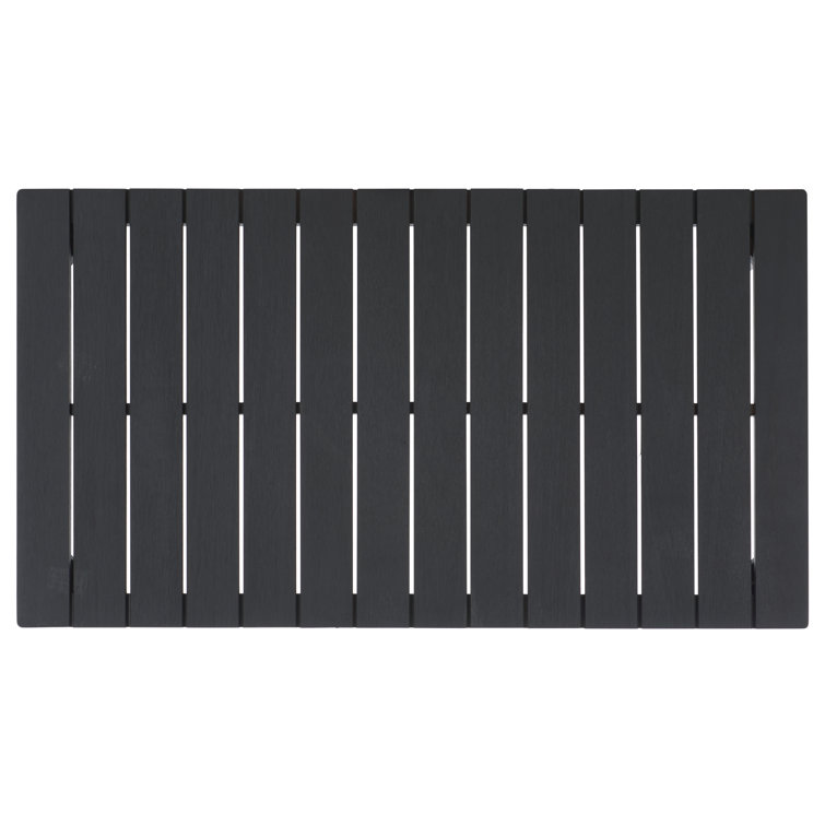 Black Solid Wood Rectangular Patio Coffee Table