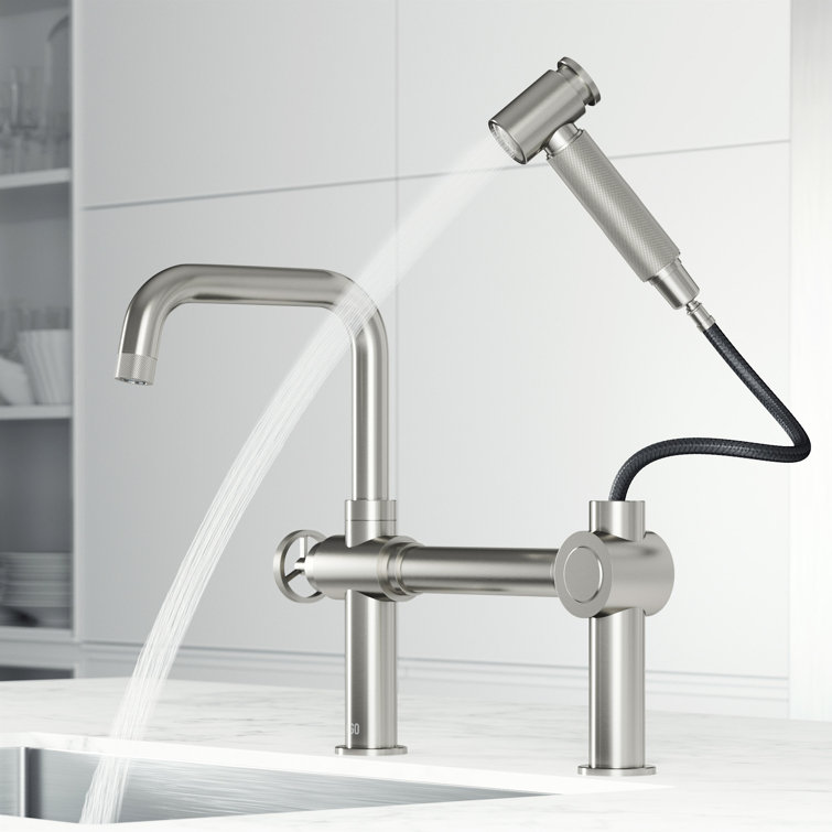 Cass Stainless Steel High-Arc Kitchen Faucet with Pull-Out Sprayer