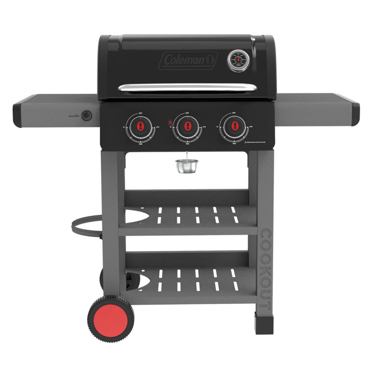 Coleman 3-Burner Stainless Steel Propane Gas Grill with Side Burner