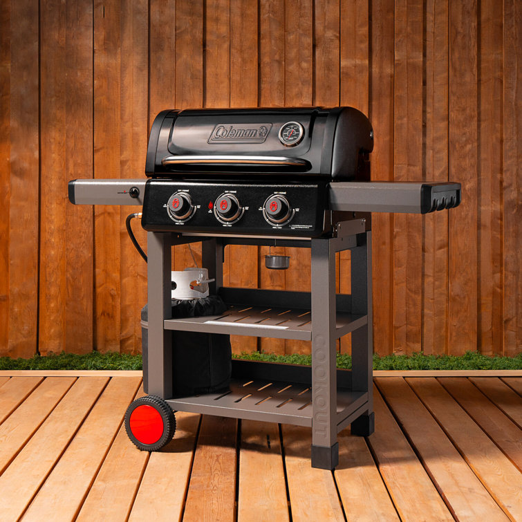 Coleman 3-Burner Stainless Steel Propane Gas Grill with Side Burner