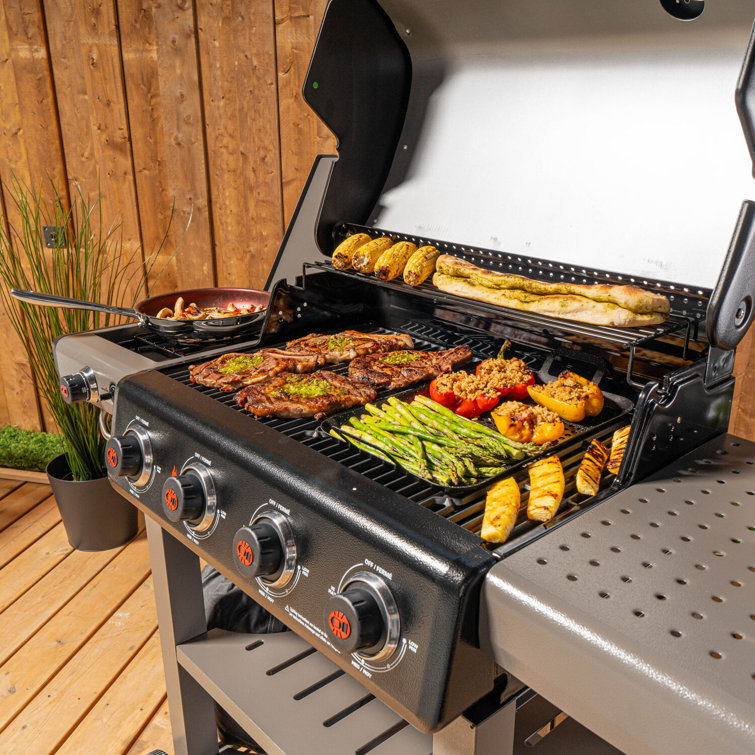 Coleman 4-Burner Stainless Steel Propane Gas Grill with Side Burner