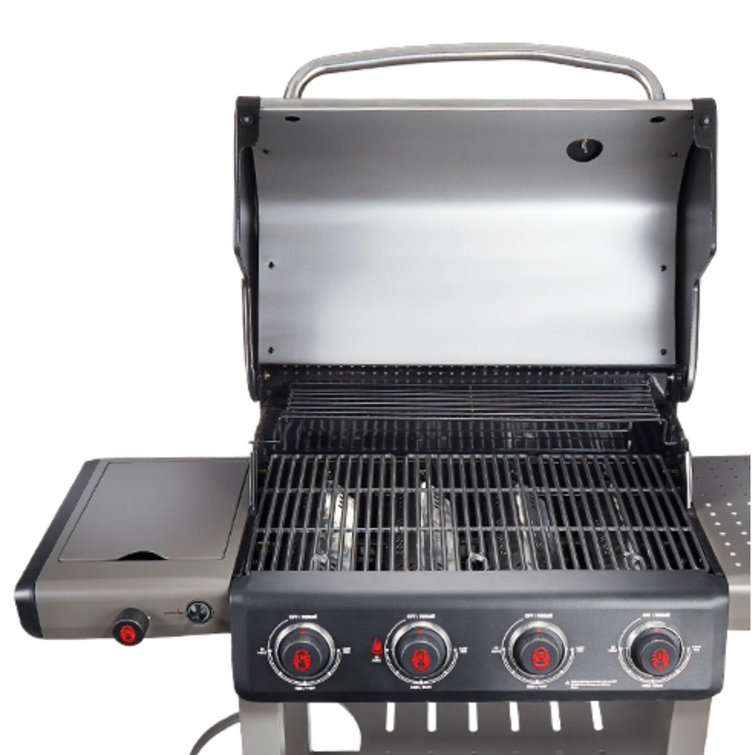 Coleman 4-Burner Stainless Steel Propane Gas Grill with Side Burner