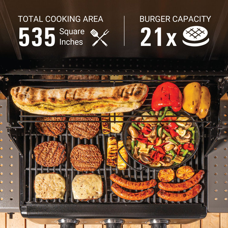 Coleman 3-Burner Stainless Steel Propane Gas Grill with Side Burner