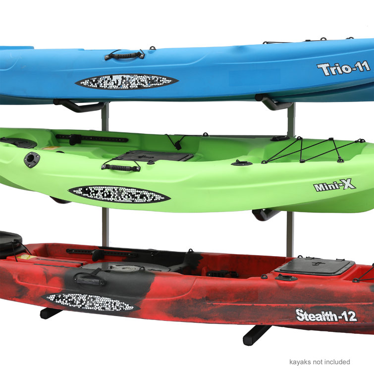 Pebble Silver Adjustable Freestanding Multi-Kayak Storage Rack
