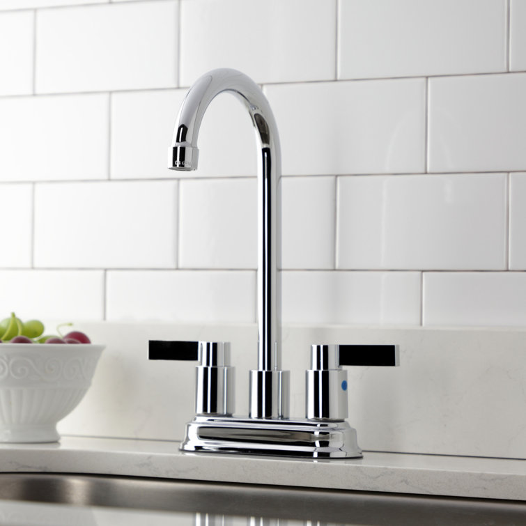 NuvoFusion Elegant Polished Chrome 4" Centerset Dual Handle Bar Faucet