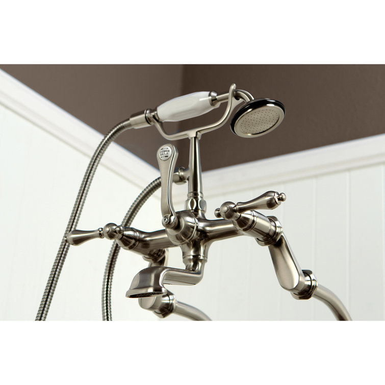 Satin Nickel Vintage Freestanding Clawfoot Tub Faucet Package
