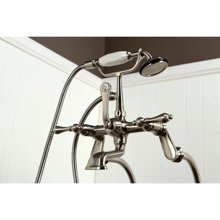 Satin Nickel Vintage Freestanding Clawfoot Tub Faucet Package