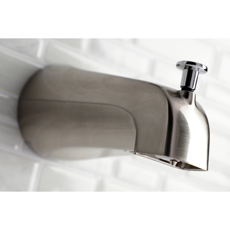 Elegant Dual-Function Chrome Wall-Mounted Tub Spout with Diverter