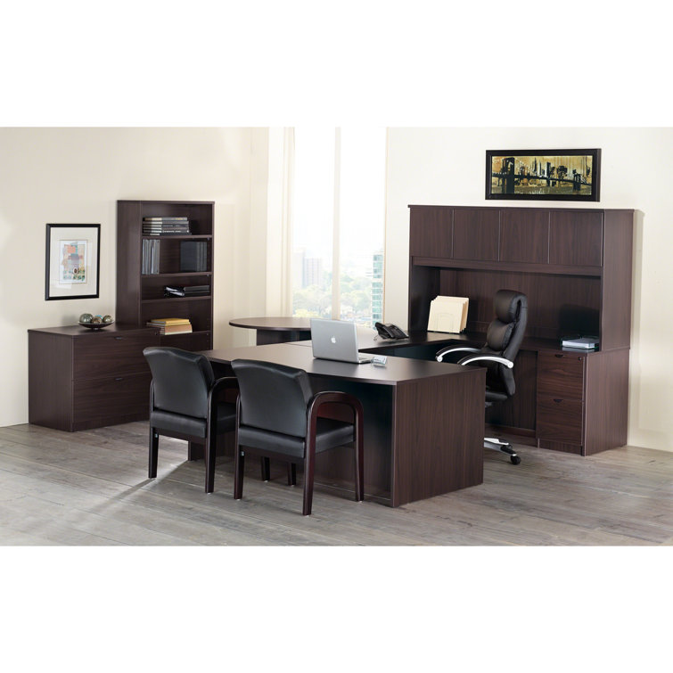 Espresso 66" Particleboard Credenza with Drawer and Filing Cabinet