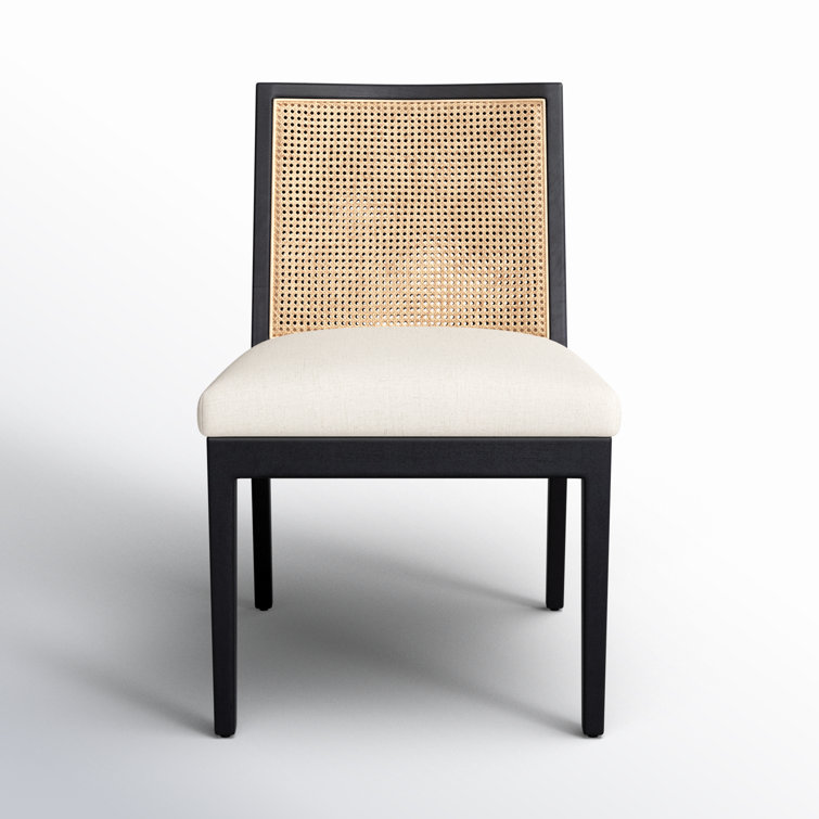 Antonia Contemporary White Cane Side Chair