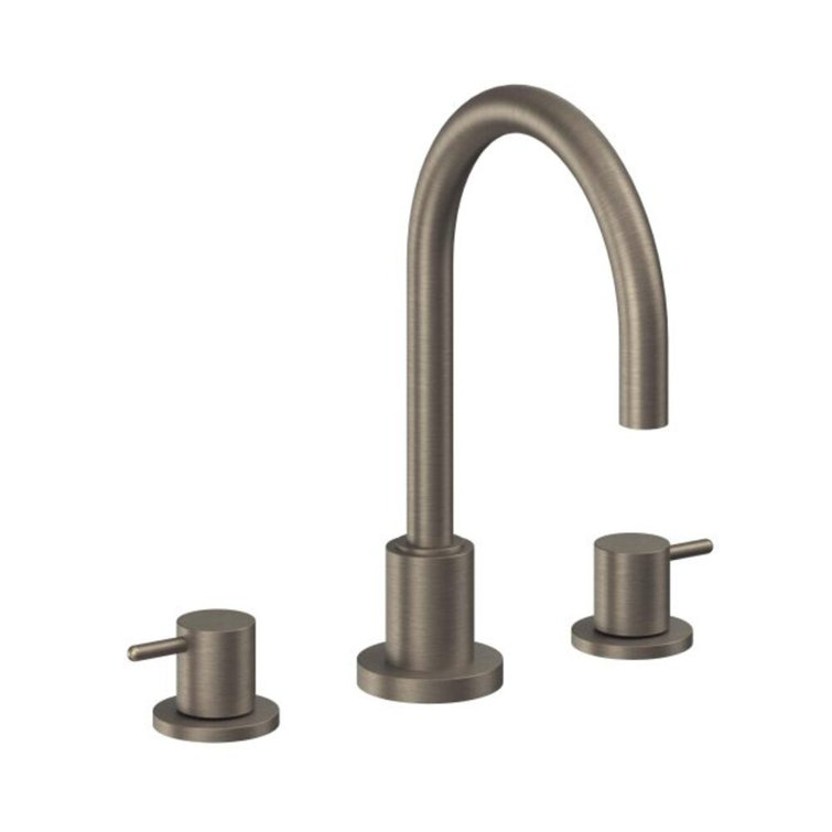 Antique Nickel Flat Widespread Brass Bathroom Faucet