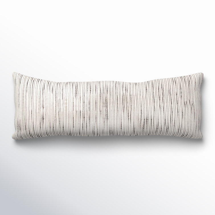 Dodson Embroidered Cotton Lumbar Pillow Cover, 14" x 40"