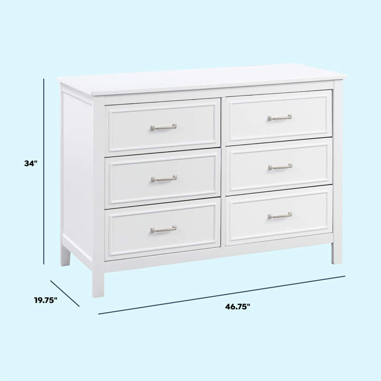 Charlie Classic White 6-Drawer Nursery Double Dresser