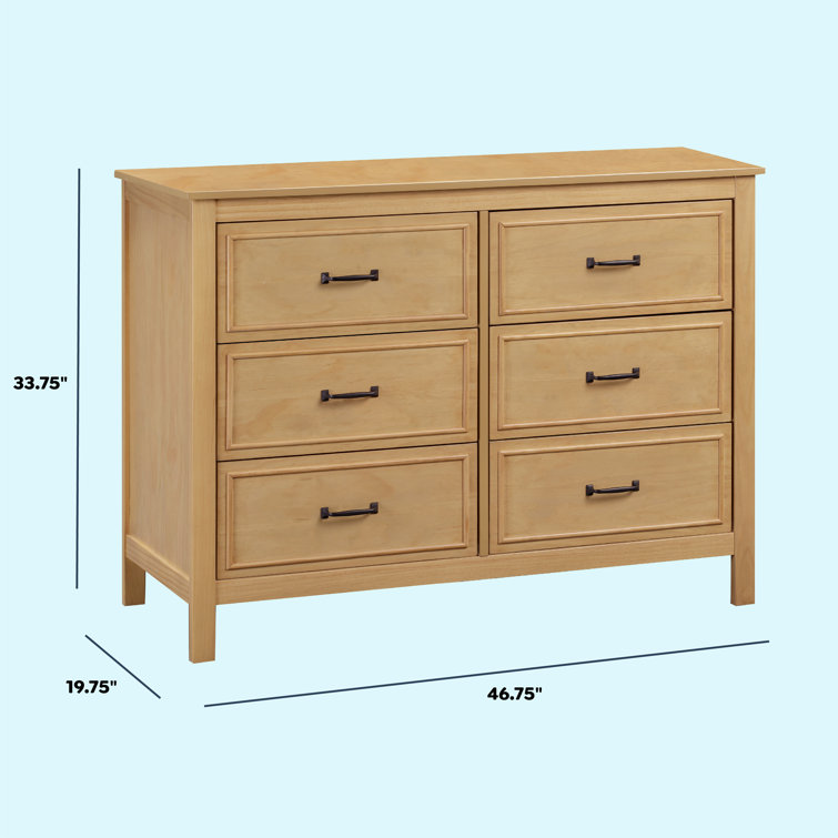 Honey Double Nursery Dresser with Classic Metal Pulls