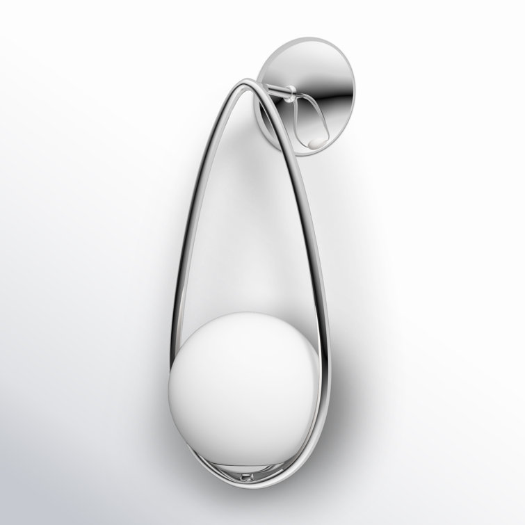 Galassia Polished Nickel 18.75" Elegant Teardrop Wall Sconce