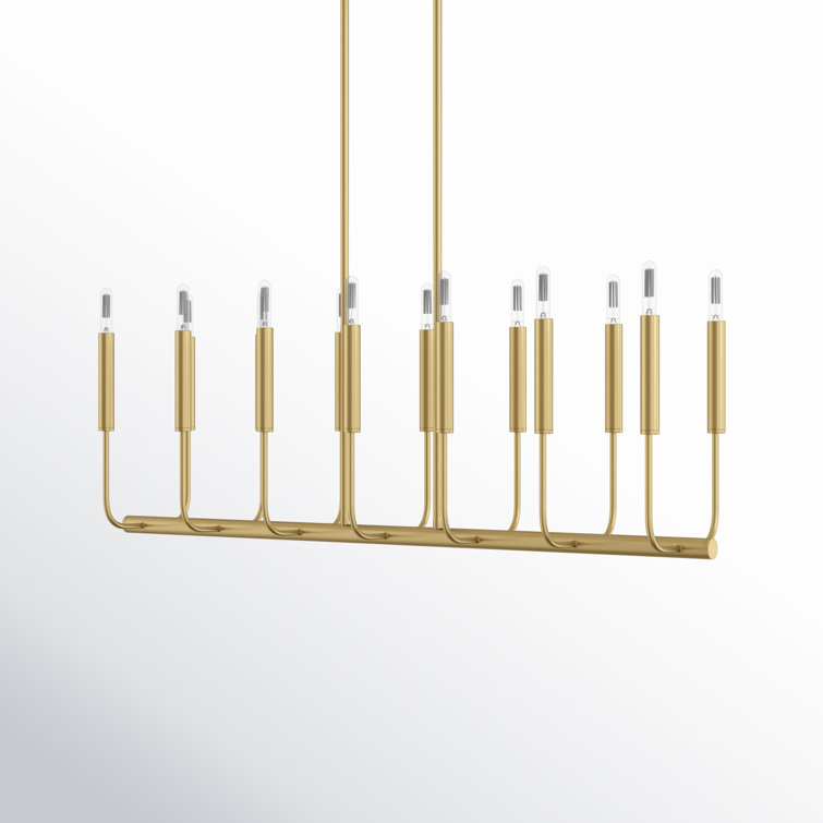 Ellen DeGeneres Burnished Brass 14-Light Linear Chandelier