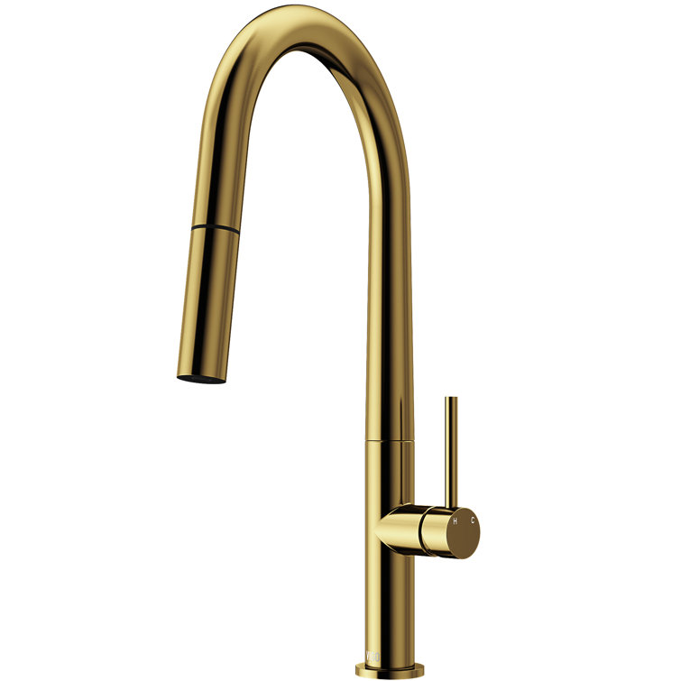 Matte Gold Single Handle Pull-Down Kitchen Faucet with Spray