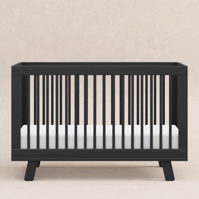 Hudson Black 3-in-1 Convertible Crib with Toddler Rail