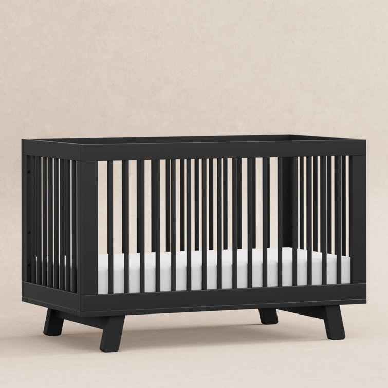 Hudson Black 3-in-1 Convertible Crib with Toddler Rail