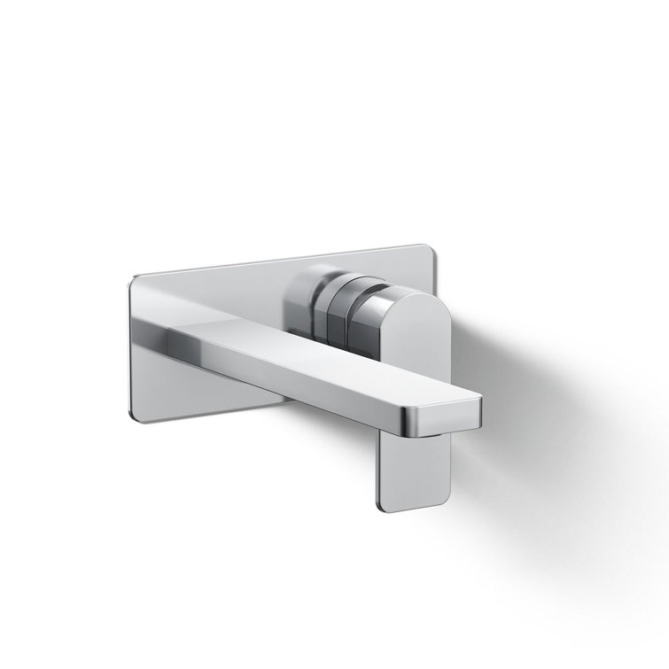 Parallel Polished Chrome Wall-Mount Single-Handle Bathroom Faucet