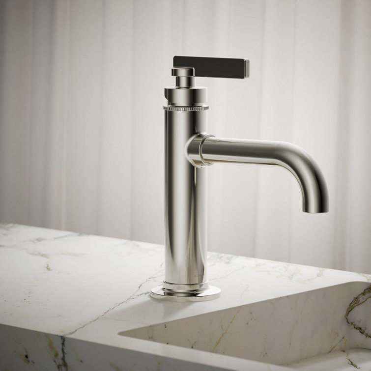 Vibrant Polished Nickel Single-Handle Bathroom Sink Faucet