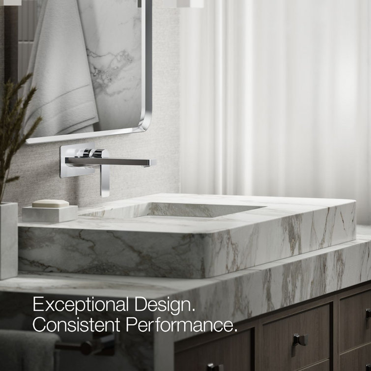 Parallel Polished Chrome Wall-Mount Single-Handle Bathroom Faucet
