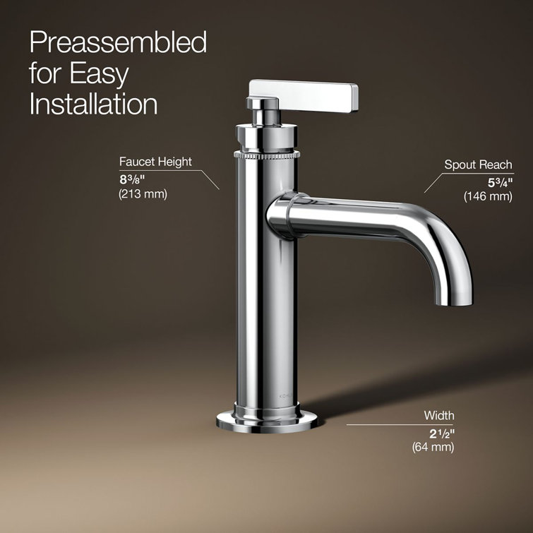 Polished Chrome Single-Handle Bathroom Sink Faucet