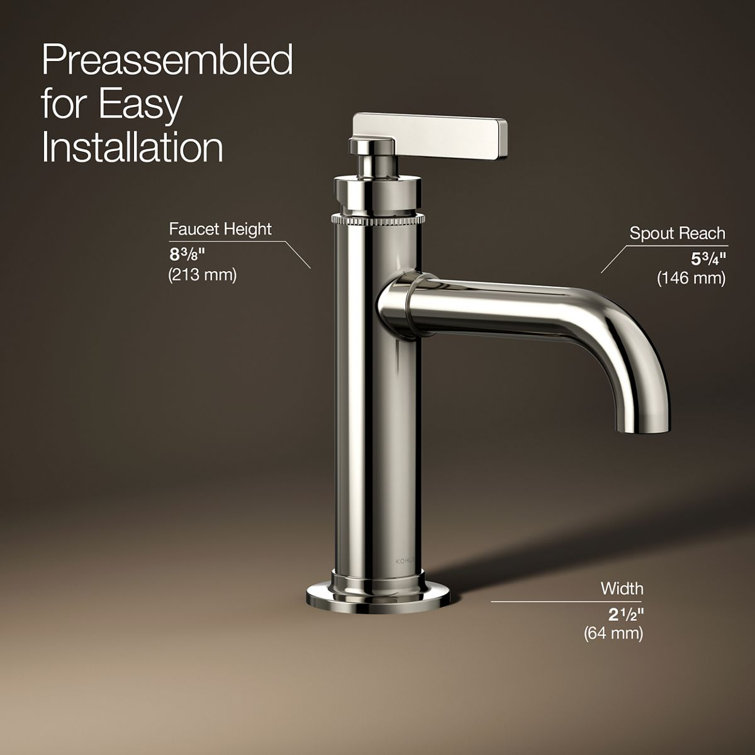 Vibrant Polished Nickel Single-Handle Bathroom Sink Faucet