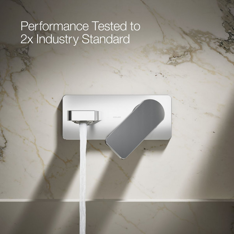 Parallel Polished Chrome Wall-Mount Single-Handle Bathroom Faucet
