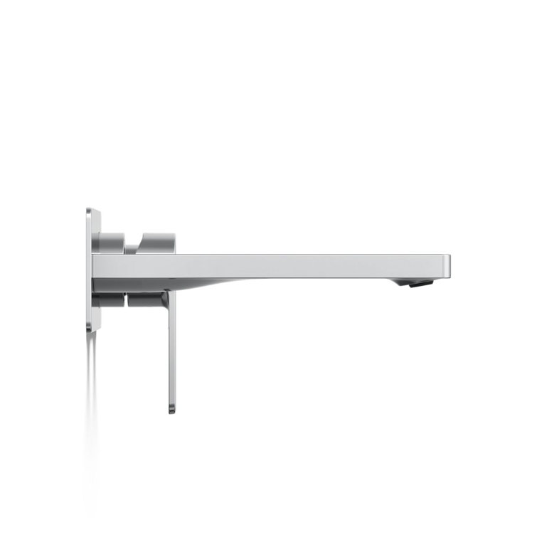 Parallel Polished Chrome Wall-Mount Single-Handle Bathroom Faucet