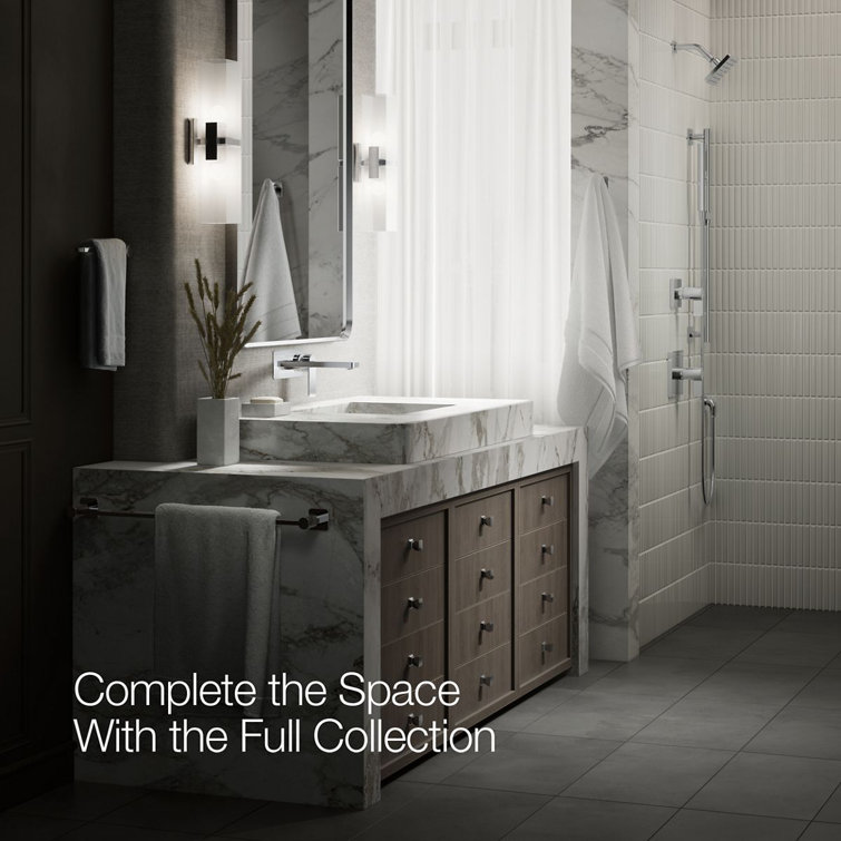 Parallel Polished Chrome Wall-Mount Single-Handle Bathroom Faucet