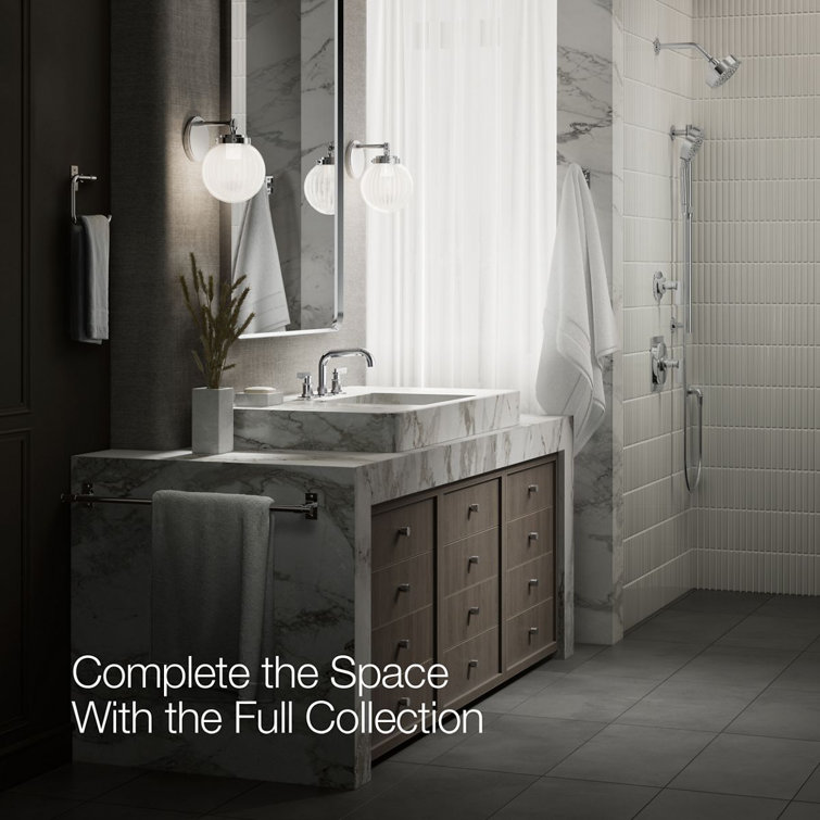 Polished Chrome Widespread Bathroom Sink Faucet with Knurled Levers
