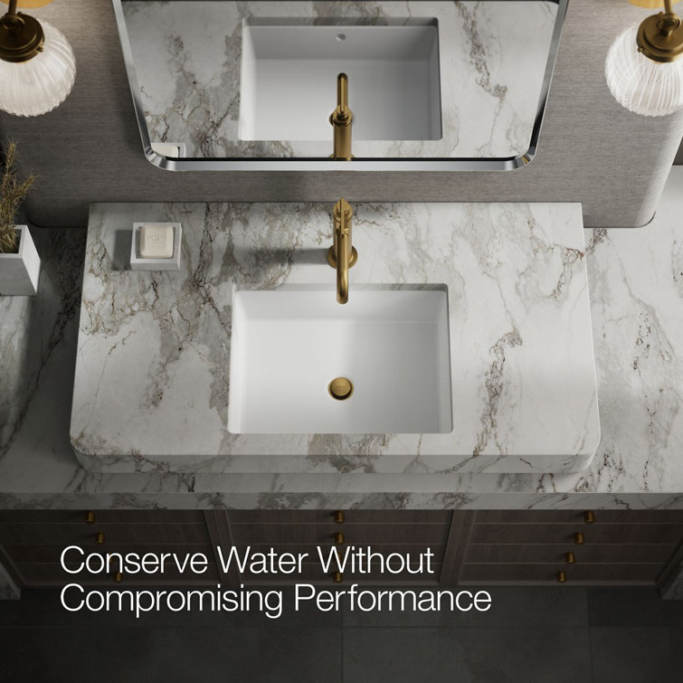 Vibrant Brushed Moderne Brass Single-Handle Bathroom Faucet