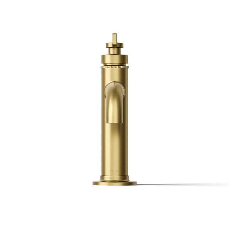 Vibrant Brushed Moderne Brass Single-Handle Bathroom Faucet