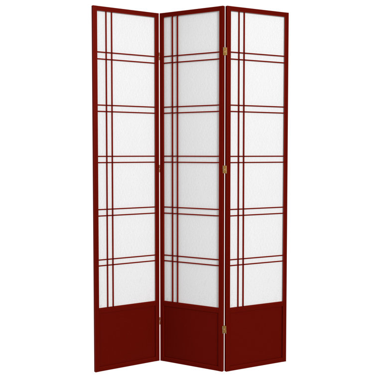 84" Natural Wood and Rice Paper Shoji Room Divider