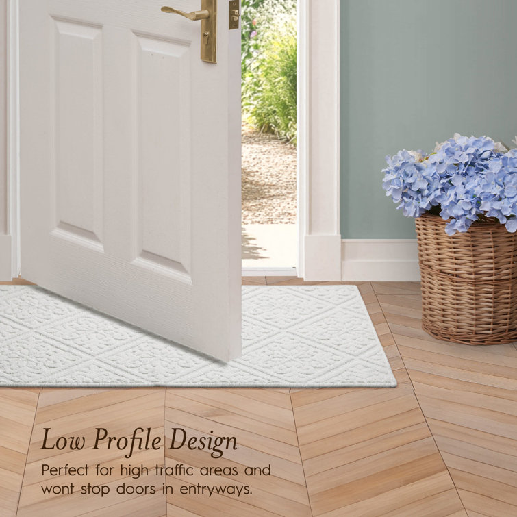 Ivory Synthetic Tufted Non-slip Washable Rectangular Rug 26" x 45"