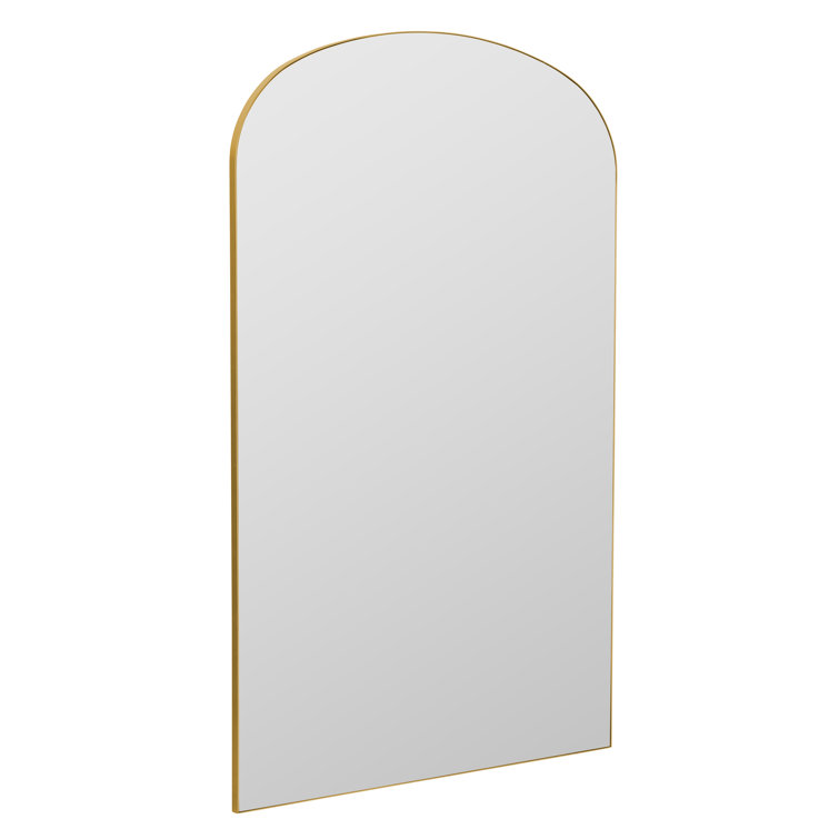 Gold Metal Arch Freestanding Floor Mirror, 74''