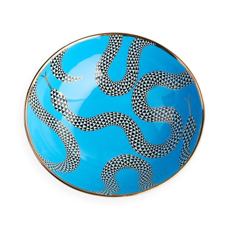 Blue and Gold Handcrafted Porcelain Decorative Bowl