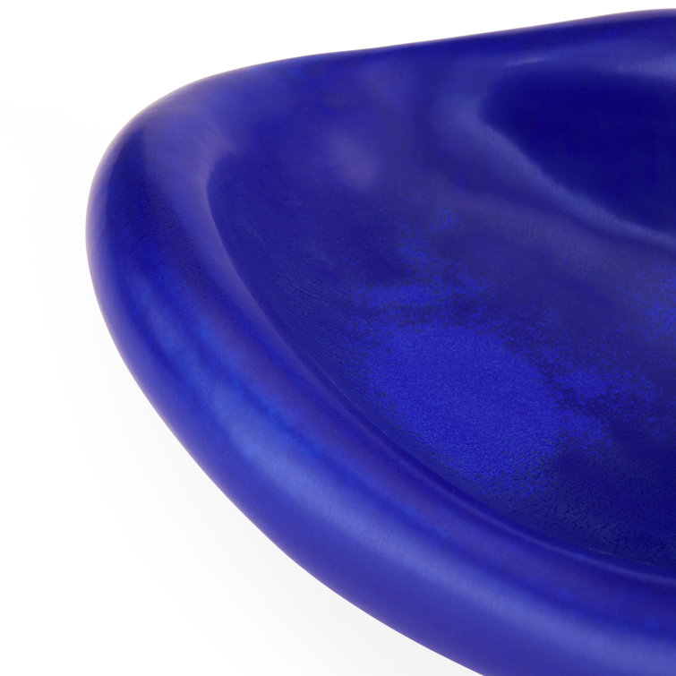 Small Cobalt Blue Satin Matte Stoneware Decorative Bowl