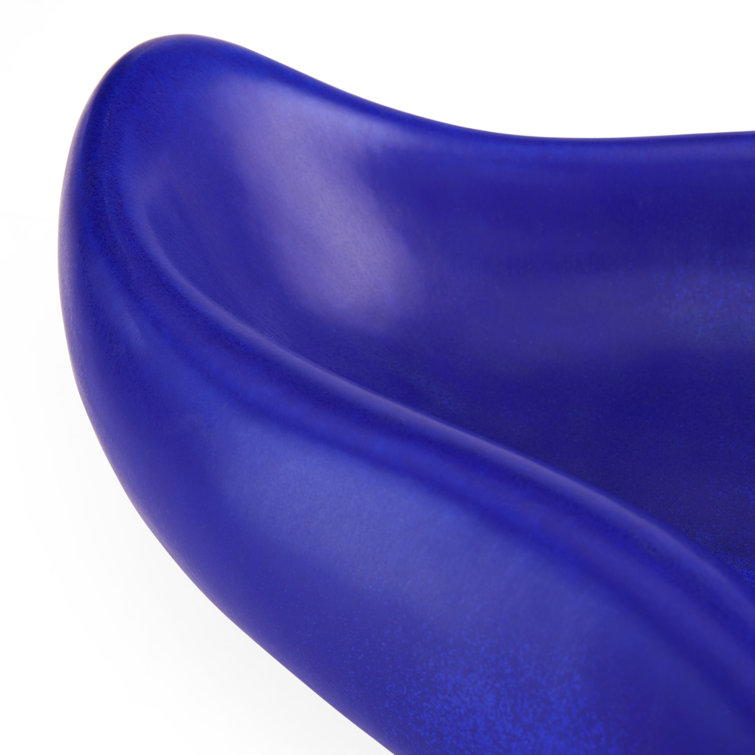 Medium Abstract Cobalt Blue Stoneware Decorative Bowl