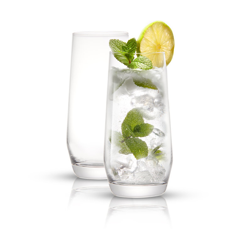 Gwen 18oz Lead-Free Crystal Highball Glass Set