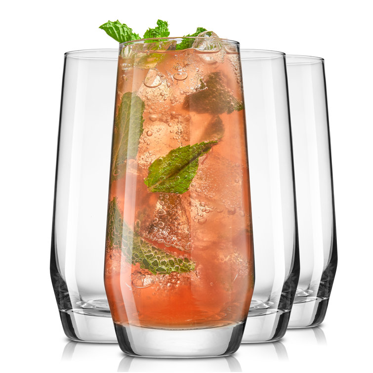Gwen 18oz Lead-Free Crystal Highball Glass Set