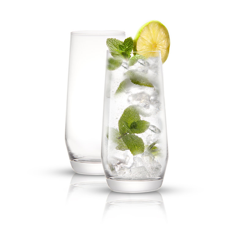 Gwen 18oz Lead-Free Crystal Highball Glass Set
