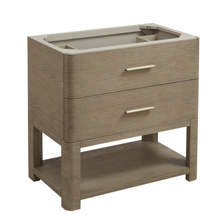 Lucian 36" Pebble Oak Single Vanity with Brass Hardware
