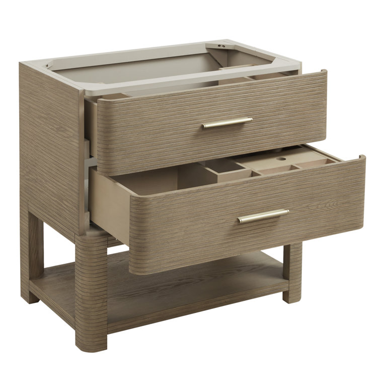 Lucian 36" Pebble Oak Single Vanity with Brass Hardware