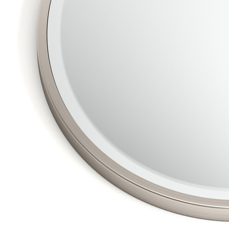 Elegant Satin Nickel Full-Length 33"x25" Rectangular Vanity Mirror