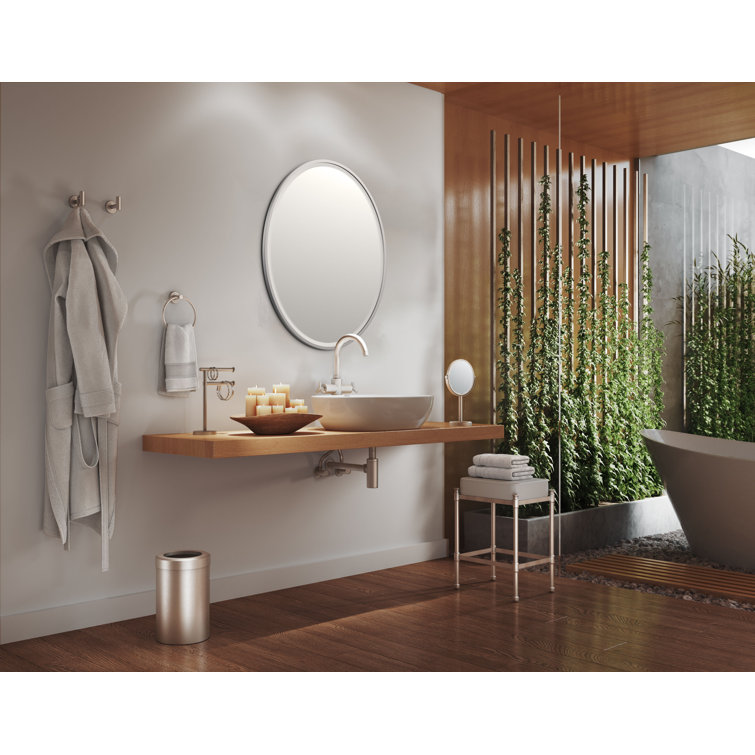 Elegant Satin Nickel Full-Length 33"x25" Rectangular Vanity Mirror