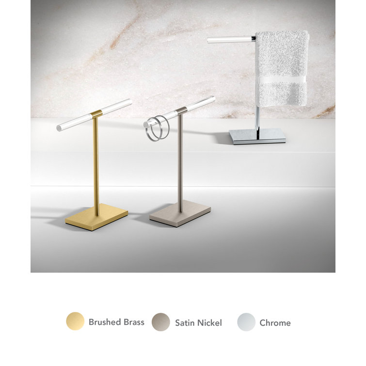 Brushed Nickel Freestanding T-Shape Countertop Towel Holder