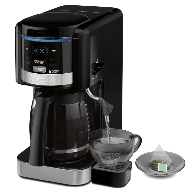 Black Programmable Drip Coffee Machine with Grinder and Water Filter